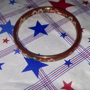 Cloisonne Bracelet Floral Ceramic Bangle